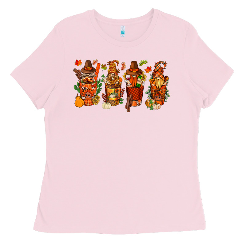Thanksgiving Coffee Cups With Gnomes Bbs Ladies Tee by BundleAndBundleShop | Teevron