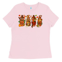Bubblegum Pink thanksgiving coffee cups with gnomes bbs Ladies Tee - BundleAndBundleShop