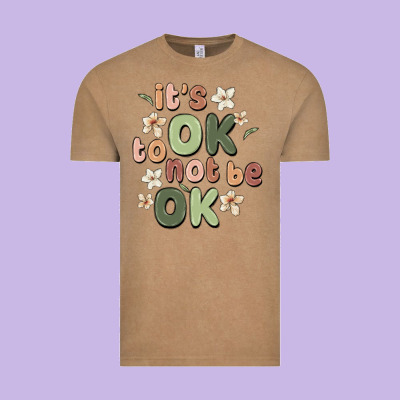It's Ok To Not Be Ok Vintage Tee Designed By Maliassmallbusiness