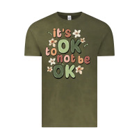 Vintage Olive it's ok to not be ok Vintage Tee - MaliasSmallBusiness
