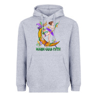 Heather Grey mardi gras cutie Heavyweight Hoodie - CowGirlArtShop
