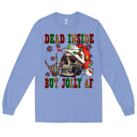 Colony Blue Dead inside but jolly af Long Sleeve Tee - NancyCooperArtShop