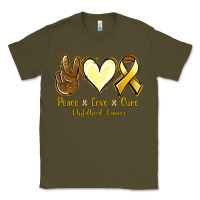 Army Green Peace love cure Bone Cancer Classic Tee - NancyCooperArtShop