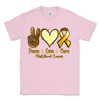 Bubblegum Pink Peace love cure Bone Cancer Classic Tee - NancyCooperArtShop