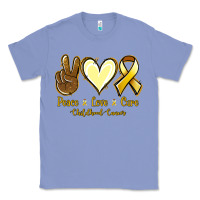 Colony Blue Peace love cure Bone Cancer Classic Tee - NancyCooperArtShop