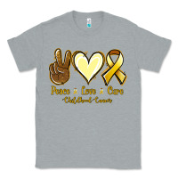Heather Grey Peace love cure Bone Cancer Classic Tee - NancyCooperArtShop