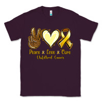 Plum Peace love cure Bone Cancer Classic Tee - NancyCooperArtShop