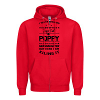Red Super Cool Poppy Of A Freaking Awesome Granddaugh Zipper Hoodie - Bettercallsaul