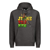 Charcoal Heather juneteenth Premium Hoodie - CowGirlArtShop