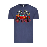Vintage Denim pit crew boys birthday race car Vintage Tee - MaliasSmallBusiness