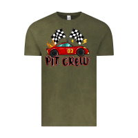 Vintage Olive pit crew boys birthday race car Vintage Tee - MaliasSmallBusiness