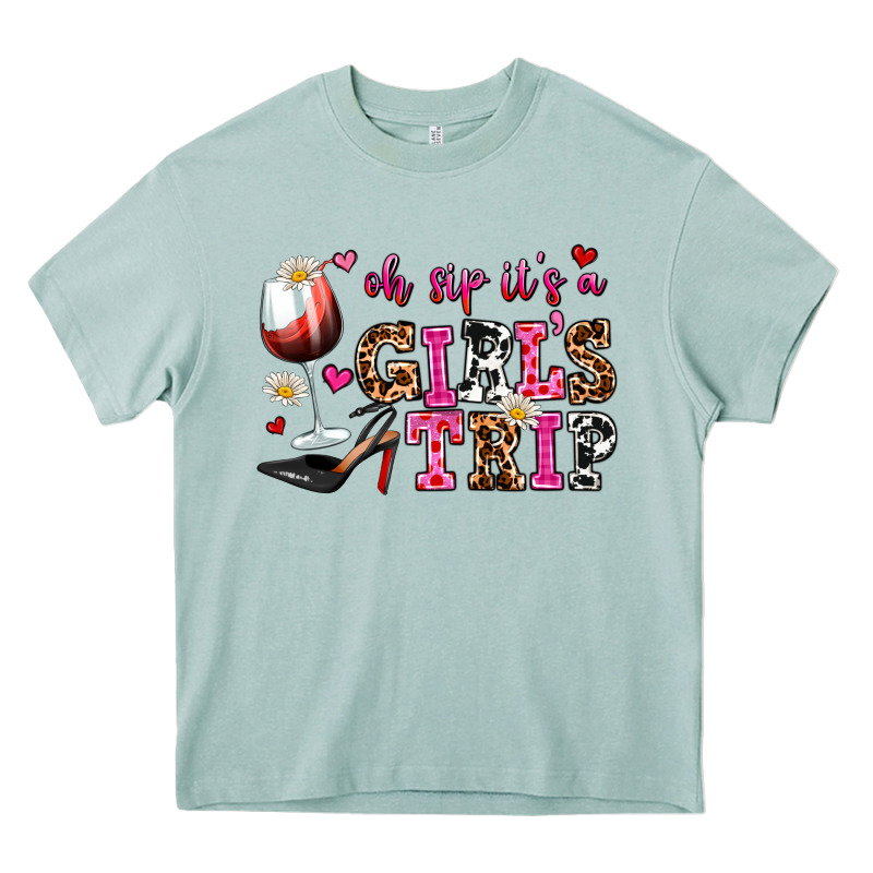 Oh Sip Its A Girls Trip Heavy Core Tee by AdoDesignShop | Teevron
