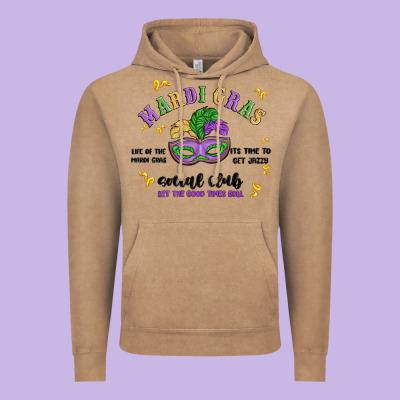 Mardi Gras Social Club Vintage Hoodie Designed By Maliassmallbusiness