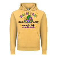 Vintage Mustard mardi gras social club Vintage Hoodie - MaliasSmallBusiness