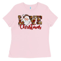 Bubblegum Pink Love Christmas Santa Ladies Tee - JahusDesignShop