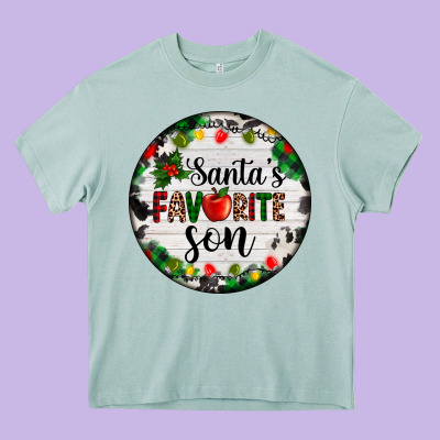 Christmas  Cookie And Light Santas Favorite   Son Heavy Core Tee Designed By Adodesignshop