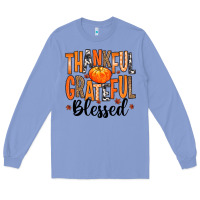 Colony Blue Thankful Grateful Blessed Long Sleeve Tee - MaliasSmallBusiness