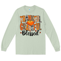 Matcha Thankful Grateful Blessed Long Sleeve Tee - MaliasSmallBusiness