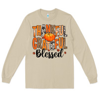 Mushroom Thankful Grateful Blessed Long Sleeve Tee - MaliasSmallBusiness