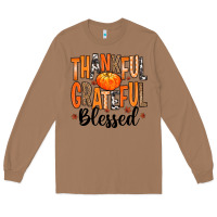 Toasted Coconut Thankful Grateful Blessed Long Sleeve Tee - MaliasSmallBusiness