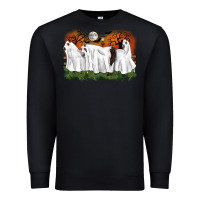 Black ghost horses halloween Premium Sweatshirt - CowGirlArtShop