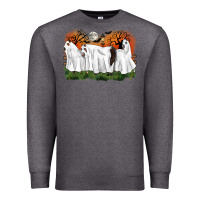 Charcoal Heather ghost horses halloween Premium Sweatshirt - CowGirlArtShop