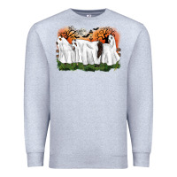 Heather Grey ghost horses halloween Premium Sweatshirt - CowGirlArtShop