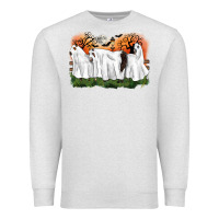 Oatmeal Heather ghost horses halloween Premium Sweatshirt - CowGirlArtShop