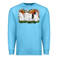 Ocean Blue ghost horses halloween Premium Sweatshirt - CowGirlArtShop