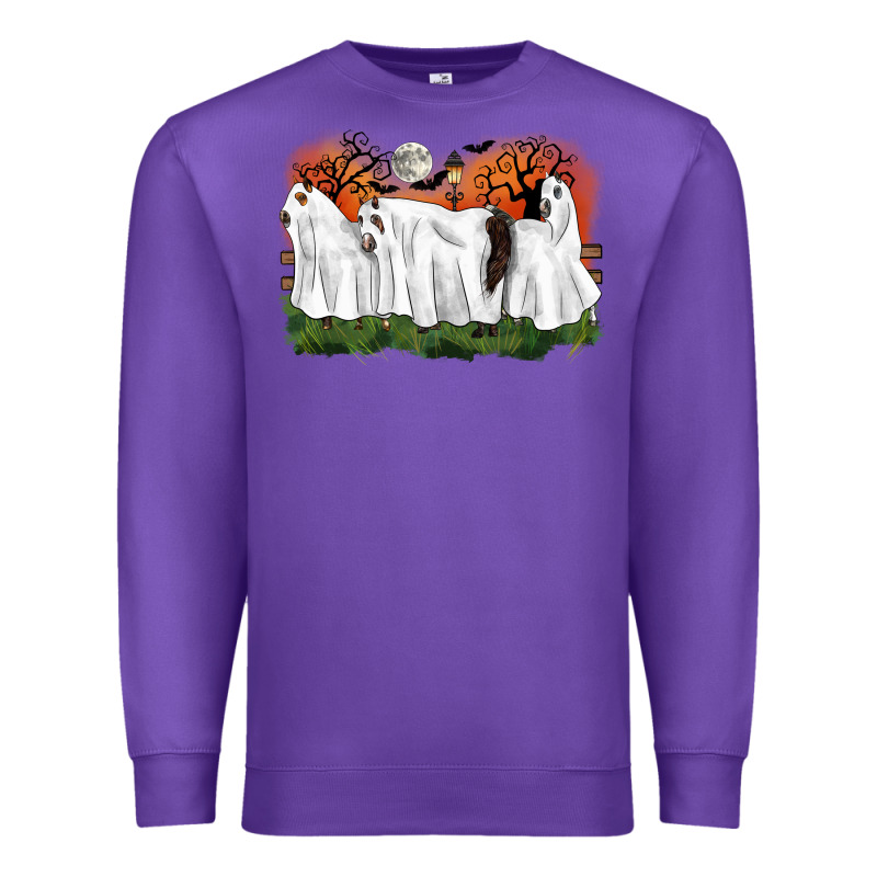 Ghost Horses Halloween Premium Sweatshirt by CowGirlArtShop | Teevron