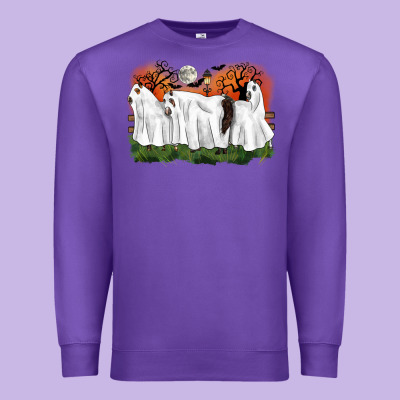 Ghost Horses Halloween Premium Sweatshirt Designed By Cowgirlartshop