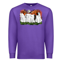 Purple ghost horses halloween Premium Sweatshirt - CowGirlArtShop