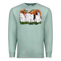 Seafoam ghost horses halloween Premium Sweatshirt - CowGirlArtShop