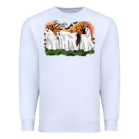 White ghost horses halloween Premium Sweatshirt - CowGirlArtShop