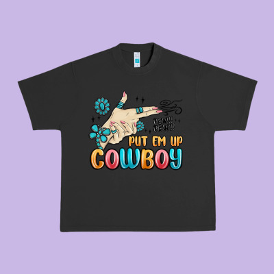 Western Turquoise Put Em Up Cowboy Urban Heavy Tee Designed By Maliassmallbusiness
