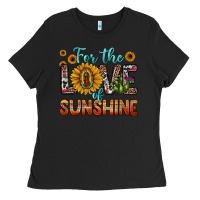 Black for the love of sunshine sunflower our lady of guadalupe Ladies Tee - JahusDesignShop