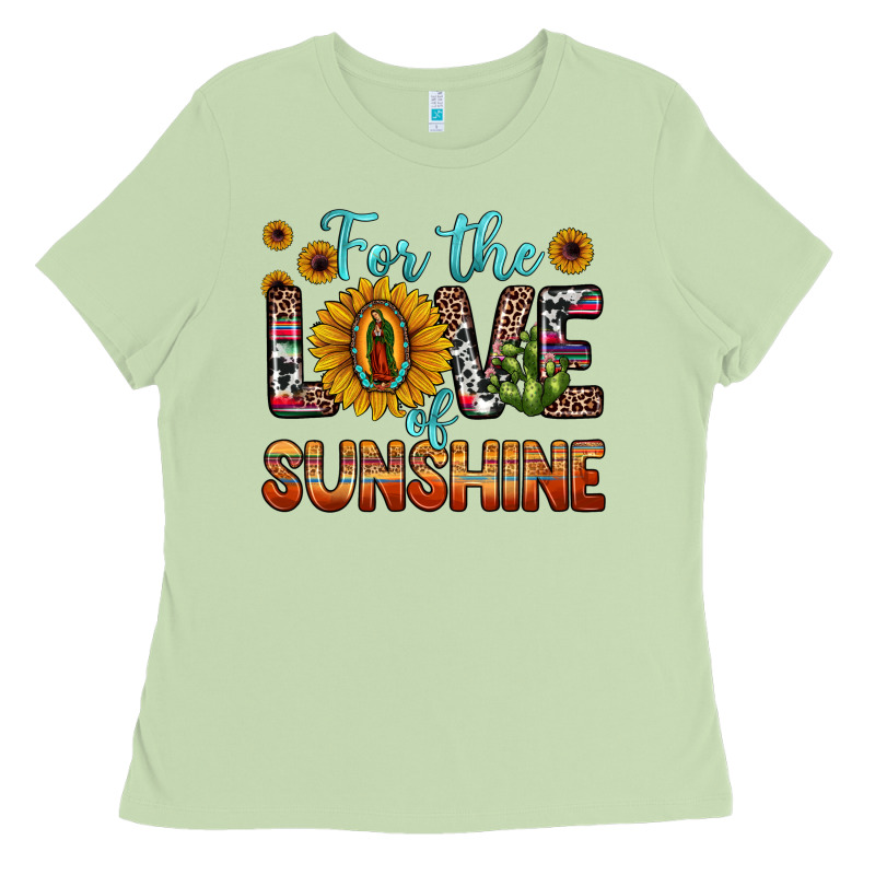 For The Love Of Sunshine Sunflower Our Lady Of Guadalupe Ladies Tee by JahusDesignShop | Teevron