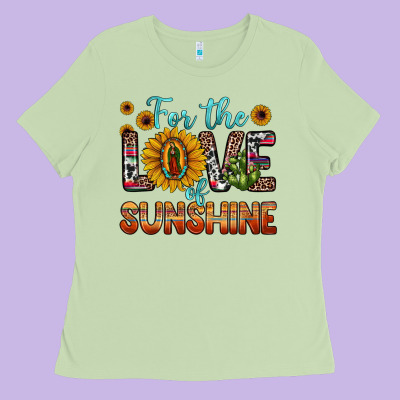 For The Love Of Sunshine Sunflower Our Lady Of Guadalupe Ladies Tee Designed By Jahusdesignshop