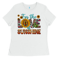 White for the love of sunshine sunflower our lady of guadalupe Ladies Tee - JahusDesignShop
