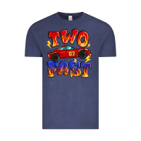 Vintage Denim two fast boys birthday racing car Vintage Tee - MaliasSmallBusiness