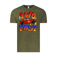 Vintage Olive two fast boys birthday racing car Vintage Tee - MaliasSmallBusiness