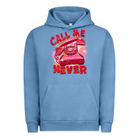Pigment Pebble Blue call me never Urban Hoodie - FaDigitalArtStudio