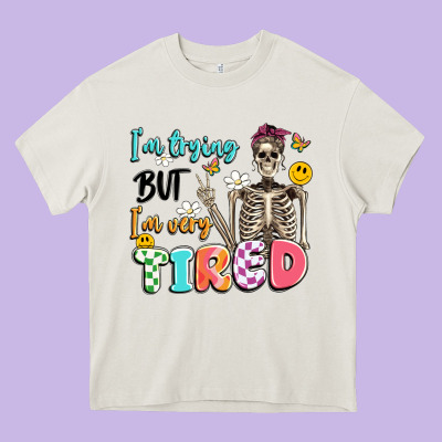 Im Trying But Im Very Tired Heavy Core Tee Designed By Artiststas