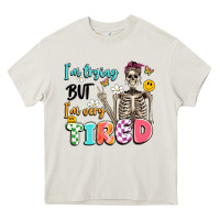Cream im trying but im very tired Heavy Core Tee - Artiststas