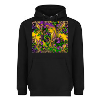 Black mardi gras fleur de lis Heavyweight Hoodie - CowGirlArtShop