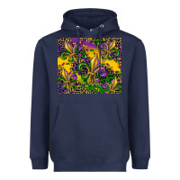 Navy mardi gras fleur de lis Heavyweight Hoodie - CowGirlArtShop