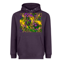 Plum mardi gras fleur de lis Heavyweight Hoodie - CowGirlArtShop