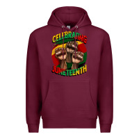 Burgundy im celebrating juneteenth  (1) Premium Hoodie - CowGirlArtShop