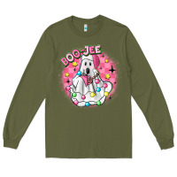 Army Green boo jee pink christmas ghost Long Sleeve Tee - MaliasSmallBusiness
