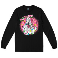 Black boo jee pink christmas ghost Long Sleeve Tee - MaliasSmallBusiness